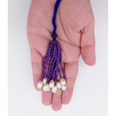 Violet Purple Bead Tassels Latkan, Indian Latkans, Beaded Danglers